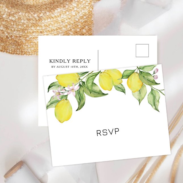 Summer lemon RSVP Wedding Postcard (Creator Uploaded)