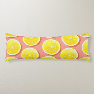 Summer Lemon Slices Pattern Body Pillow