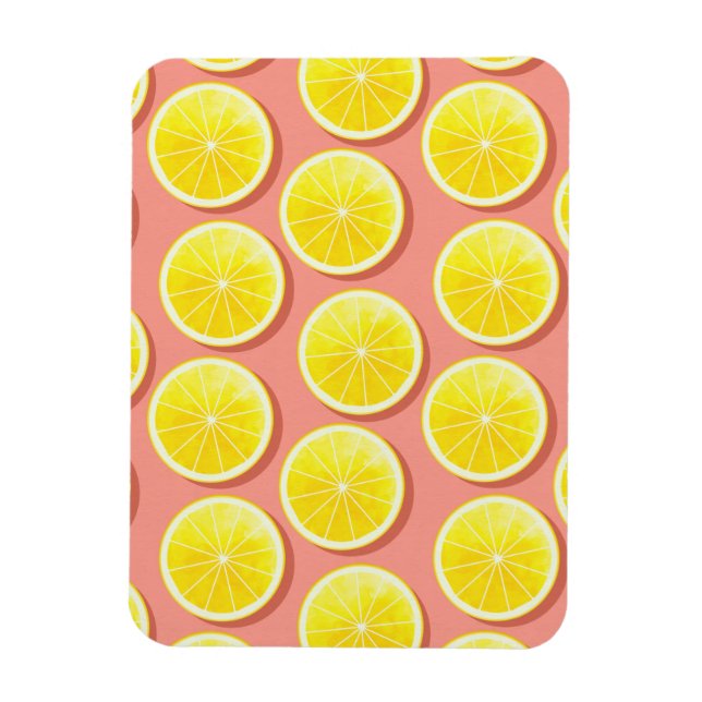 Summer Lemon Slices Pattern Magnet (Vertical)