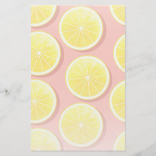 Summer Lemon Slices Pattern Stationery