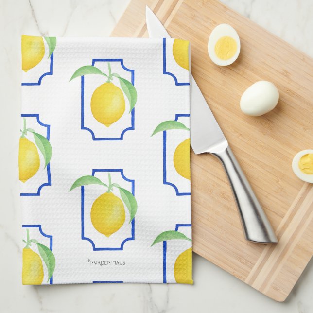 Summer Lemon Tea Towel Kitchen Towel (Quarter Fold)
