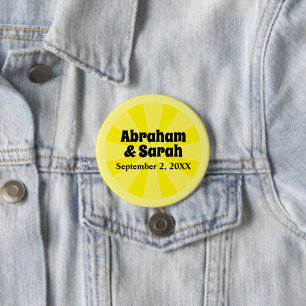 Summer Lemon Wedding  3 Inch Round Button