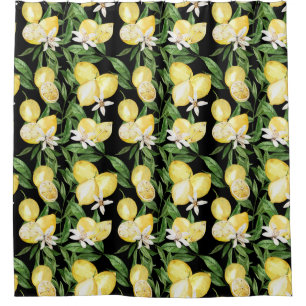 Summer lemons and lemon blossom pattern