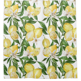 Summer lemons and lemon blossom pattern