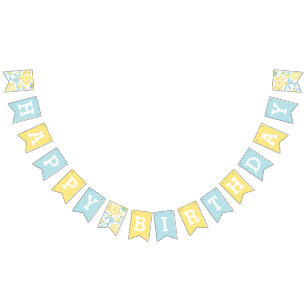 Summer Lemons Happy Birthday Bunting Flags