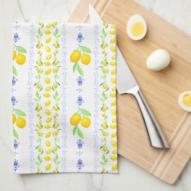 Summer Lemons Kitchen Towels Tea Towels (Quarter Fold)