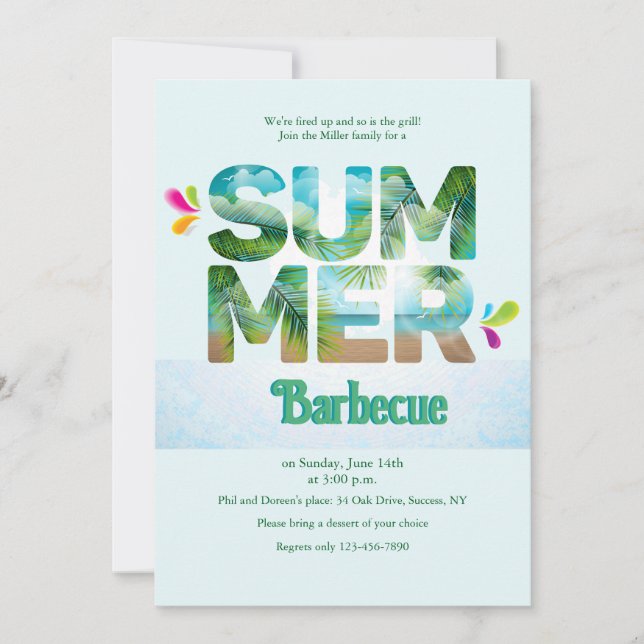 Summer Letters Invitation (Front)