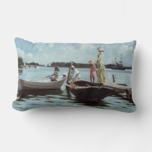Summer Life in the Islelets (by Albert Edelfelt) Lumbar Pillow