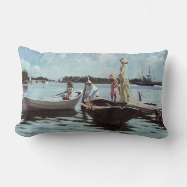 Summer Life in the Islelets (by Albert Edelfelt) Lumbar Pillow (Front)