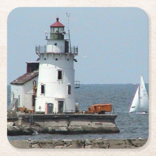 Summer Lighthouse Paper Coaster