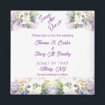 Summer Lilac Wildflower Romantic Wedding  Magnet<br><div class="desc">This beautiful wedding magnet features soft lilac floral splashes with wildflowers. A whimsical summer delight arrangement accompanied with fancy script lettering perfect for that elegant look. No matter what the season, this beautiful floral wedding magnet is ideal. Make this magnet your own by editing the information to suit your own...</div>