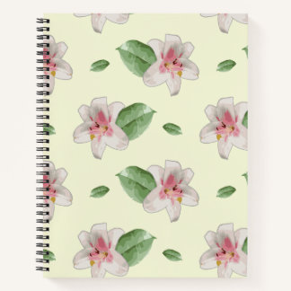 Summer Lily Floral Seamless Pattern Notebook