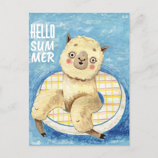Summer Llama Postcard (Front)