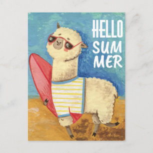 Summer Llama Postcard