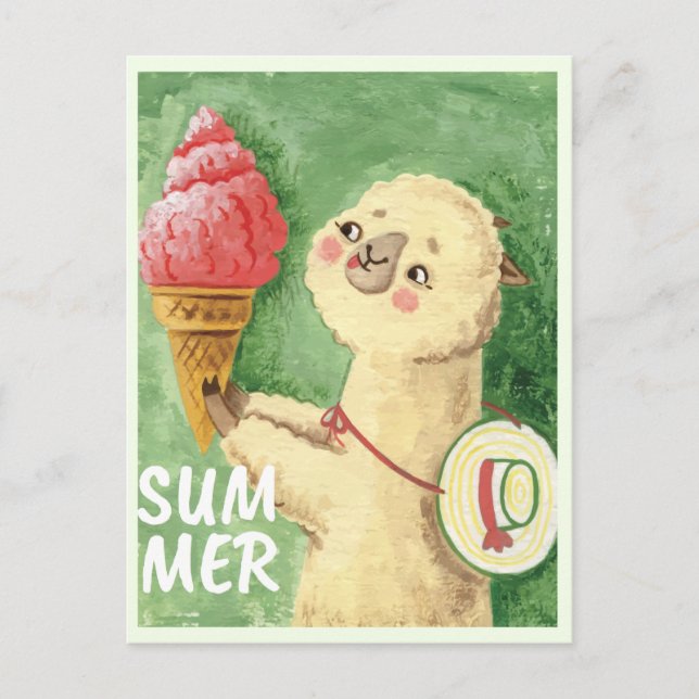 Summer Llama Postcard (Front)