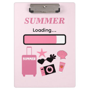 Summer Loading Pink Clipboard