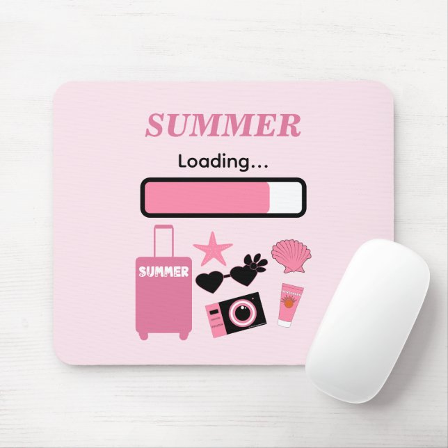 Summer Loading Pink Mousepad (With Mouse)