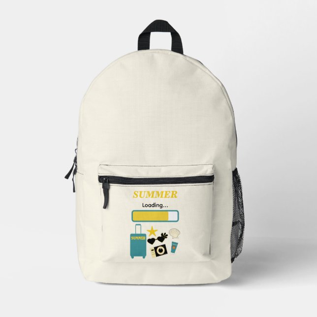 Summer Loading Yellow Printed Backpack (Front)