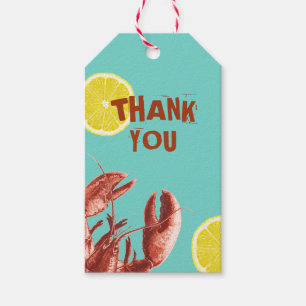 Summer Lobster Boil Party Aqua Gift Tags