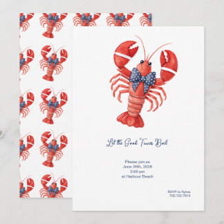 Summer Lobster Coastal Beach Invitation