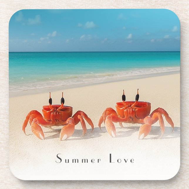 Summer Love – Customizable Cute Cork Coaster (Front)