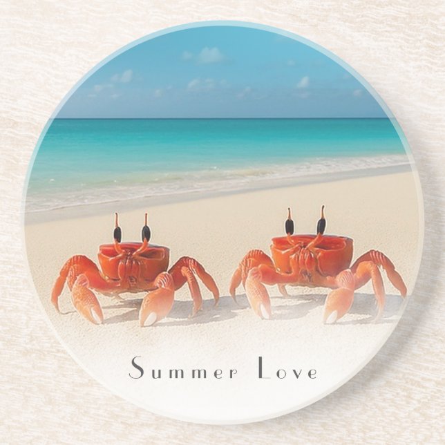 Summer Love — Sandstone Beach Coaster (Front)