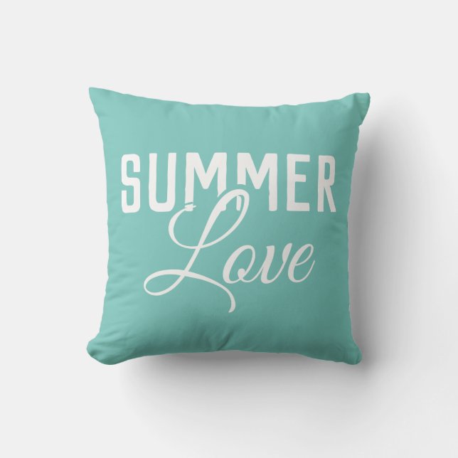 SUMMER LOVE typography | Outdoor Pillow (Front)