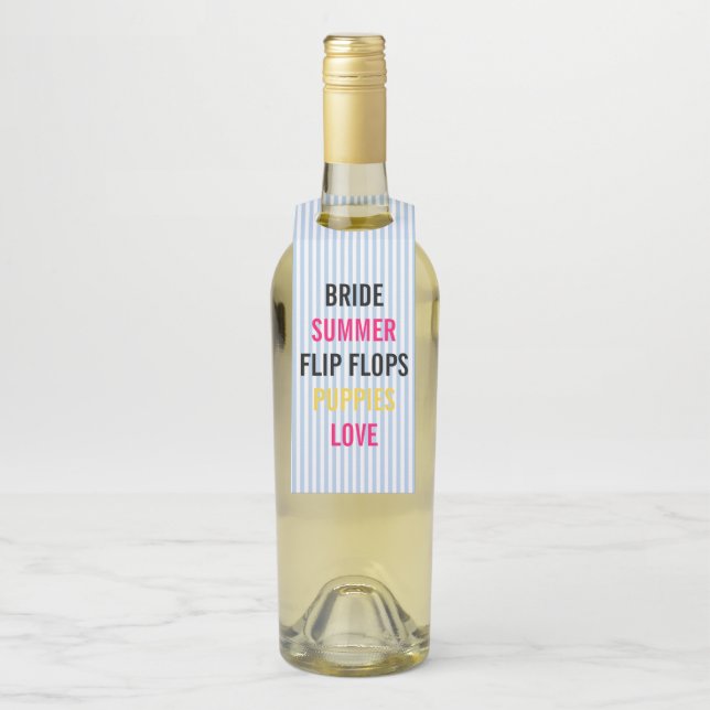 Summer Lovin Bride & Company Shower Bridal Party Bottle Tag (On Bottle)
