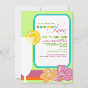 Summer Luau Bridal Shower Invitations