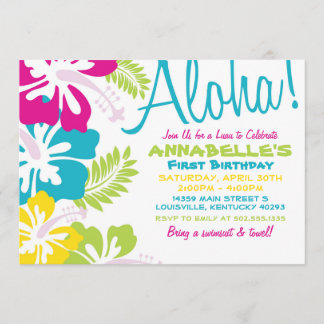 Summer Luau Hawaiian Invitation