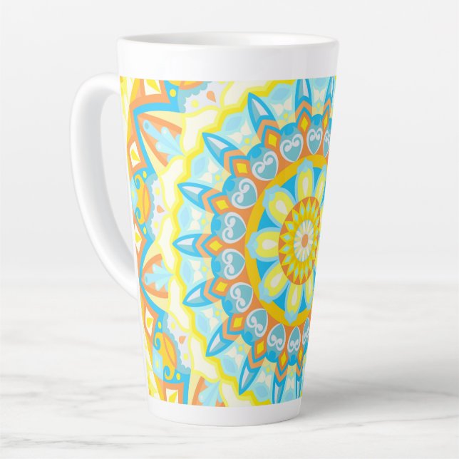 Summer Mandala Latte Mug (Left Angle)