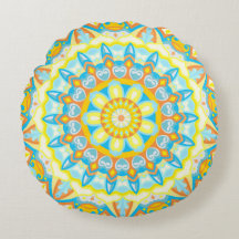 Summer Mandala Round Pillow