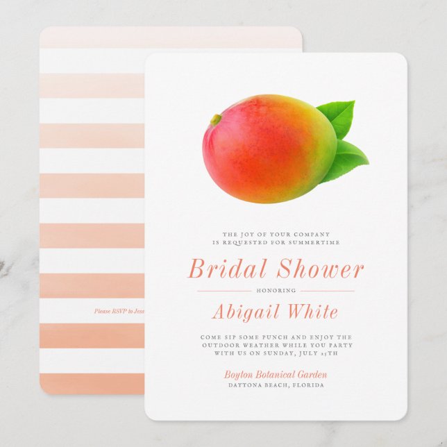 Summer Mango | Outdoor Bridal Shower Invitation (Front/Back)