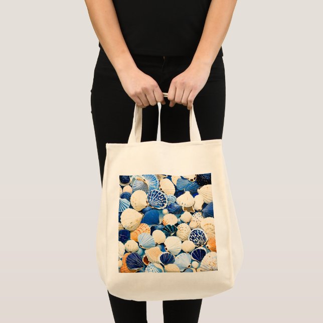 Summer Marine Seashells  Tote Bag (Front (Product))