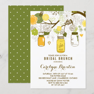 Summer Mason Jars   Bridal Brunch Invitation