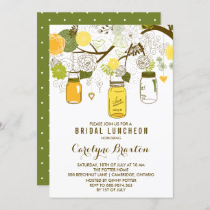 Summer Mason Jars   Bridal Luncheon Invitation
