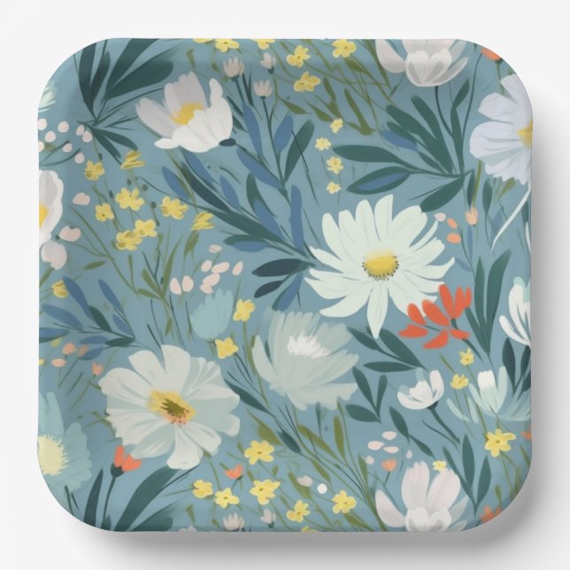 Summer Meadow of Wildflowers Paper Plate (Front)