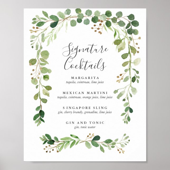 Summer meadow  | Signature Cocktail Menu Sign (Front)