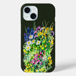 Summer meadow, wild flowers iPhone 15 case