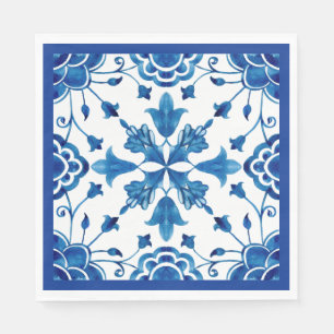 Summer Mediterranean flower tile print  Napkin