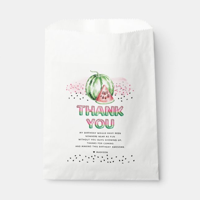 Summer Melon Balloon Letters Birthday Favour Bag (Front)