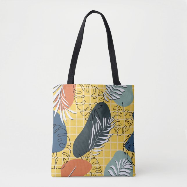 Summer memphis seamless pattern,abstract shapes an tote bag (Front)