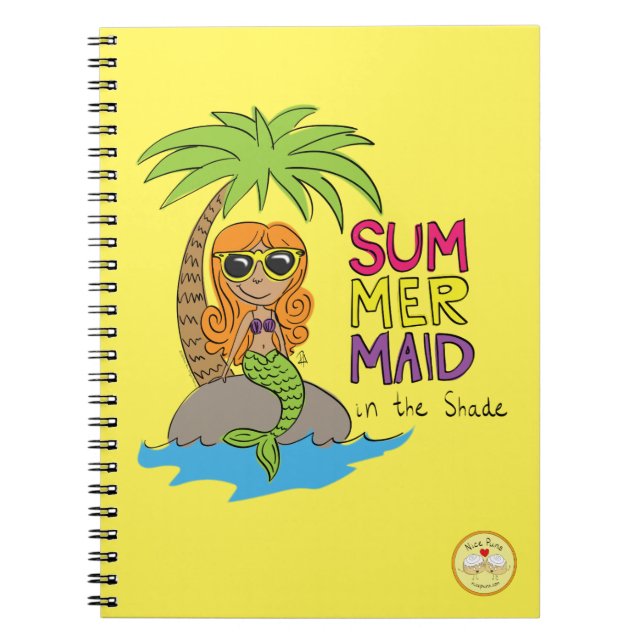 Summer Mermaid Cute Notebook Yellow (Front)