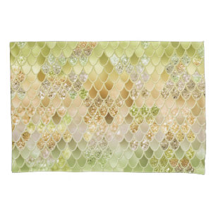 Summer Mermaid Glitter Scales #15 (Faux Glitter)  Pillowcase