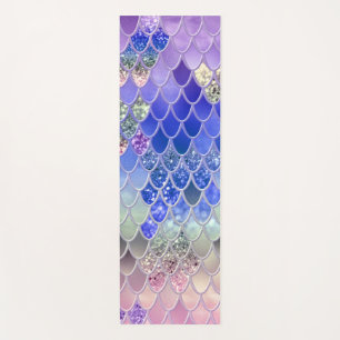 Summer Mermaid Glitter Scales #3 (Faux Glitter) Yoga Mat