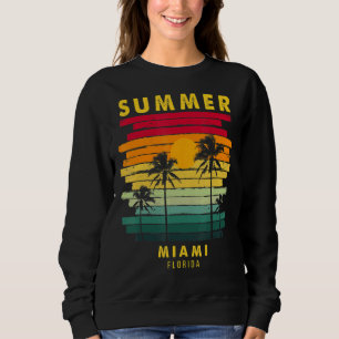 Summer Miami Florida Beach Sunset Retro Sweatshirt