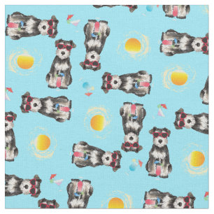 Summer Miniature Schnauzer Fabric