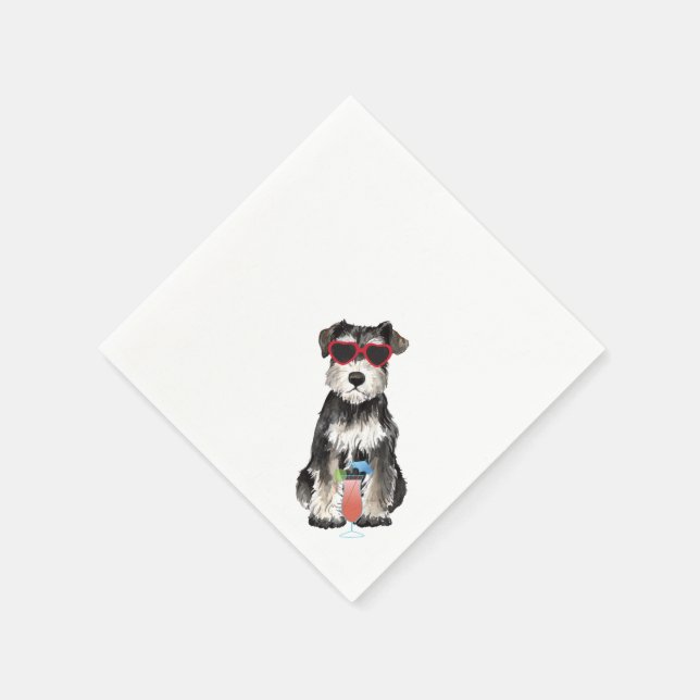 Summer Miniature Schnauzer Napkins (Corner)