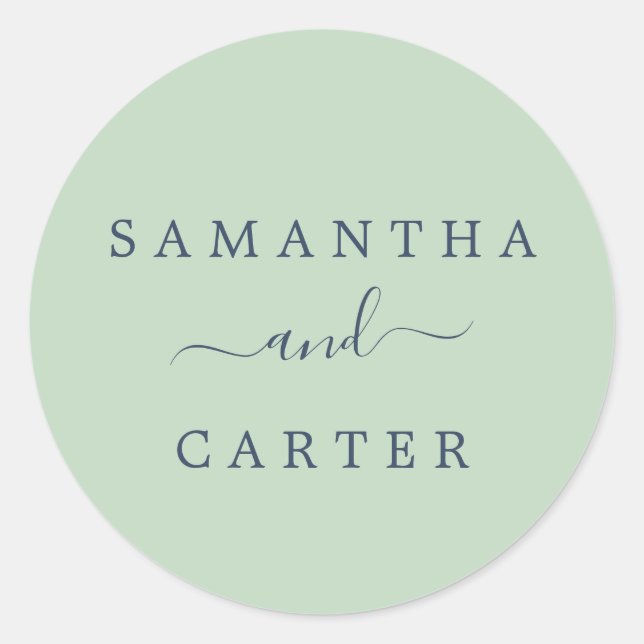 Summer Mint and Navy Wedding Envelope Seals (Front)