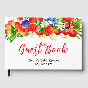 Summer Mixed Berries Baby Shower Guest Book